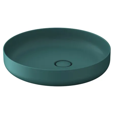 Duravit Vitrium Раковина накладная 46см., без отв., круглая, из DuroCast UltraResist, без перелива, цвет: аквамарин матовый