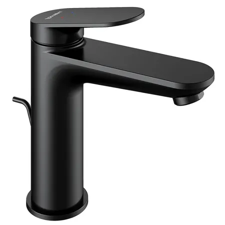 Duravit Wave Смеситель для раковины, 1 отв., с донным клапаном, цвет: черный матовый