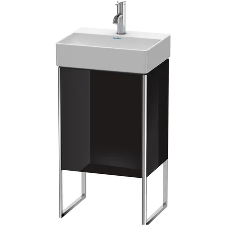 Duravit XSquare Тумба напольная, 43.4х34х73.9см, с раковиной, 1 стек полка, 1 дверца правая, цвет: черный глянц
