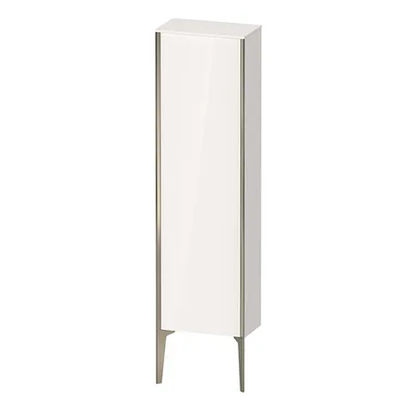 Duravit XViu Шкаф подвесной 40x24x133см, с 1 дверью, 3 стеклянными полками (петли слева), цвет: белый глянцевый/champagne matt