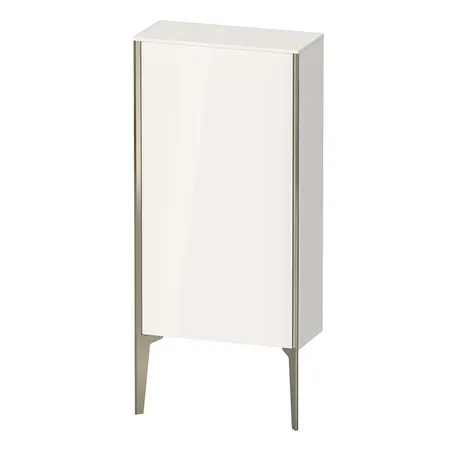 Duravit XViu Шкаф подвесной 50x24x89см, с 1 дверью, 2 стеклянными полками (петли справа), цвет: белый глянцевый/champagne matt