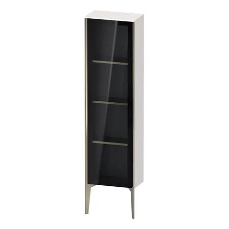 Duravit XViu Шкаф подвесной со стеклянной дверью 40x24x133см, 3 стеклянные полки (петли справа), цвет: белый глянцевый/champagne matt