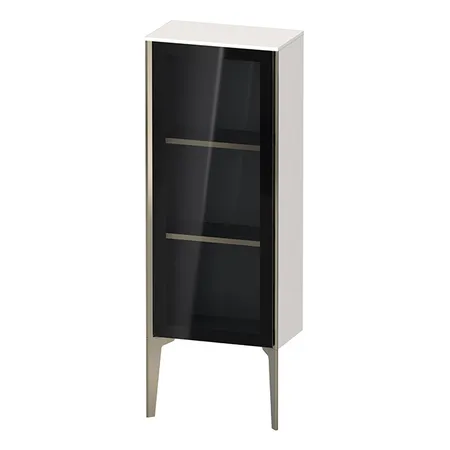 Duravit XViu Шкаф подвесной со стеклянной дверью 40x24x89см, 2 стеклянные полки (петли справа), цвет: белый глянцевый/champagne matt