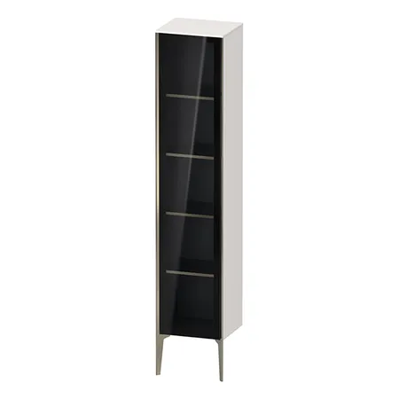 Duravit XViu Шкаф подвесной со стеклянной дверью 40x36x177см, 4 стеклянные полки (петли слева), цвет: белый глянцевый/champagne matt