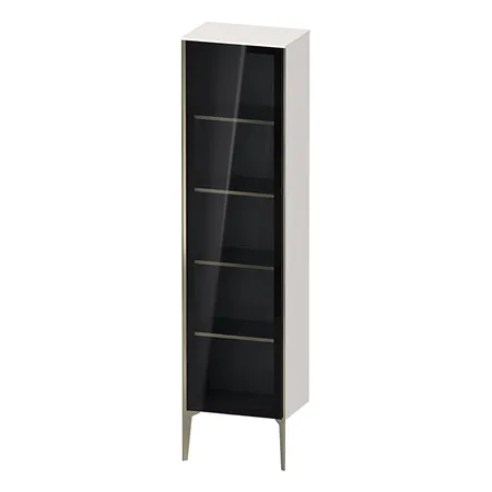 Duravit XViu Шкаф подвесной со стеклянной дверью 50x36x177см, 4 стеклянные полки (петли справа), цвет: белый глянцевый/champagne matt