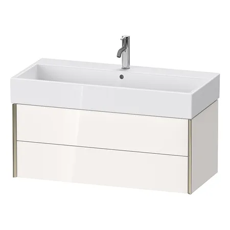 Duravit XViu Тумба подвесная 98.4x45.4x39.7см, с раковиной, 2 ящика, цвет: белый глянцевый/champagne matt
