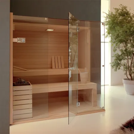 Effegibi Sky Corner 45 Сауна 170x130x201см, угловая DX, цвет: канадский хемлок
