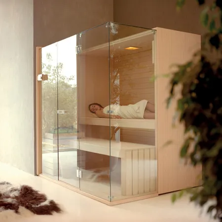Effegibi Sky Corner Био-Сауна 230x200х211см, угловая DX, цвет: осина термообработанная