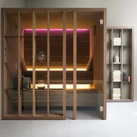 Effegibi Yoku S Shelf Био-Сауна 202x180х214см, угловая SX, цвет: черный орех
