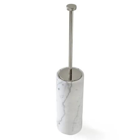 3SC Apuana 2.0 Ершик туалетный напольный d11xh65 см, цвет: мрамор White Statuario/никель сатинированный полированный