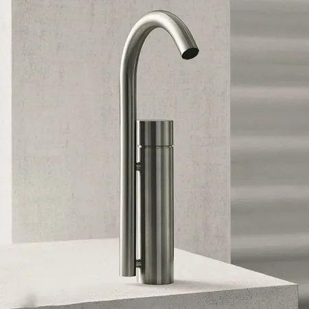 Fantini AA/27 Смеситель для раковины на 1 отв, без донного клапана, цвет: Матовая натуральная сталь