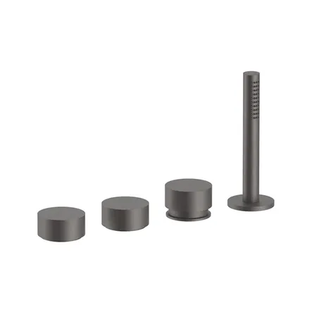 Fantini AF/21 Набортный смеситель для ванны, без излива, 4 отв., цвет: Matt Gun Metal PVD