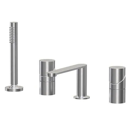 Fima Carlo Frattini Slide Смеситель на борт ванны, 4 отв., цвет: Stainless Steel