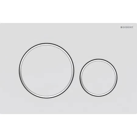 Geberit Sigma20 Клавиша для двойного смыва, круглая, цвет: белый матовый/хром