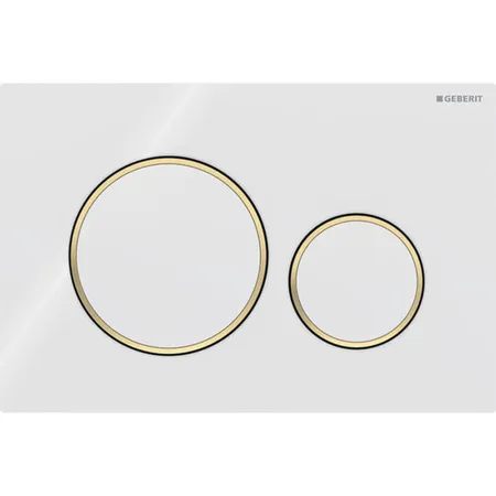 Geberit Sigma20 Клавиша для двойного смыва, круглая, цвет: белый/позолота
