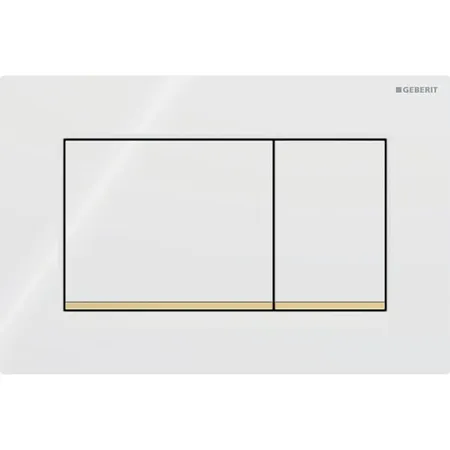 Geberit Sigma20 Клавиша для двойного смыва, квадратная, цвет: белый/позолота