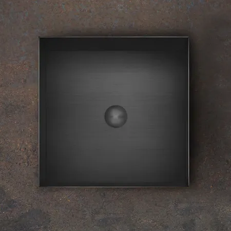 Gessi 316 Раковина 40x40 см, без отв., для установки на столешницу, без перелива, нержавеющая сталь, цвет: Black Metal Brushed PVD