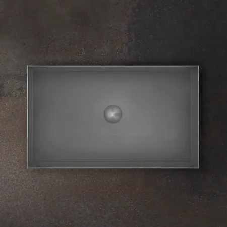 Gessi 316 Раковина 60x35 см, без отв., для установки на столешницу, без перелива, нержавеющая сталь, цвет: Steel Brushed