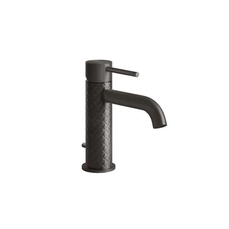 Gessi 316 Смеситель для раковины на 1 отв. с донным клапаном, излив: 123мм, цвет: brushed black metal pvd