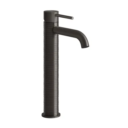 Gessi 316 Смеситель для раковины, на 1 отв., высокий, h: 305мм, излив: 123мм, цвет: brushed black metal pvd