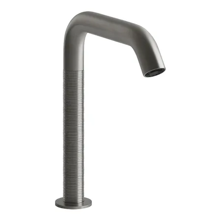 Gessi 316 Смеситель для раковины, 1 отв., электронный, с кран-фильтром для регулировки температуры и напора воды, цвет: Steel Brushed