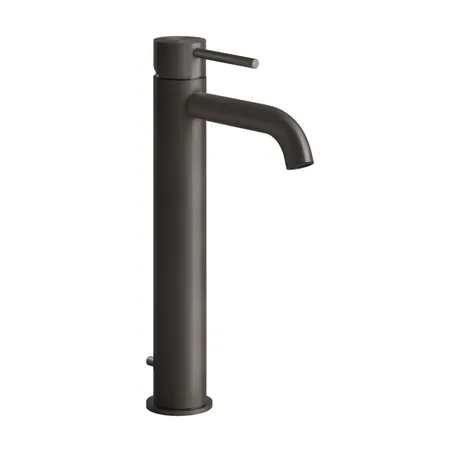 Gessi 316 Смеситель для раковины на 1 отв., высокий h:305мм, с донным клапаном, излив: 123мм, цвет: brushed black metal pvd