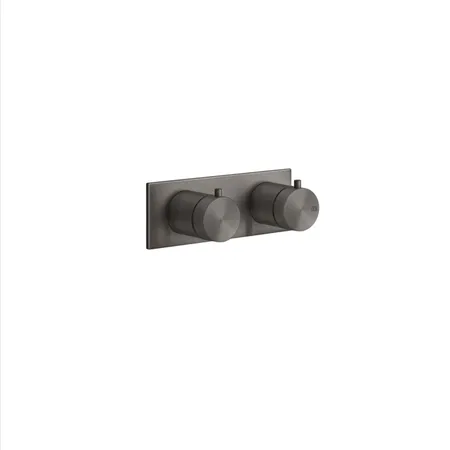 Gessi 316 Термостатический смеситель, с подключением на 3/4”, фильтр, на 2 источника, внешняя часть, цвет: brushed black metal pvd