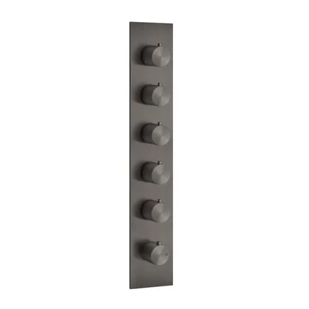 Gessi 316 Встраиваемый термостатический смеситель на 5 источников, резьба 3/4", внешняя часть, цвет: brushed black metal pvd
