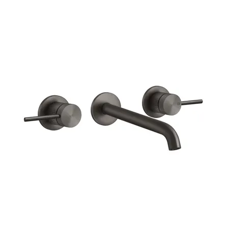 Gessi 316 Встраиваемый смеситель для раковины на 3 отв., излив: 200-180мм, внешняя часть, цвет: brushed black metal pvd