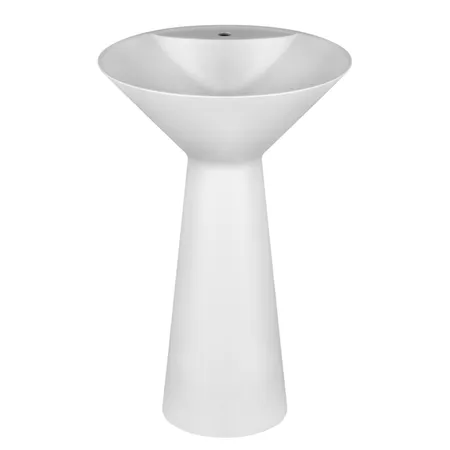 Gessi Total Look Раковина 46х90 см, 1 отв., напольная, Cristalplant, без перелива, слив в стену, с сифоном, цвет: матовый белый