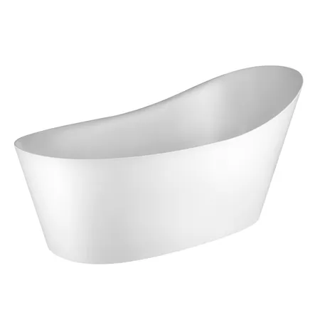 Gessi Total Look Ванна отдельностоящая из материала 180x82x74см, Cristalplant, со сливом, цвет: белый матовый