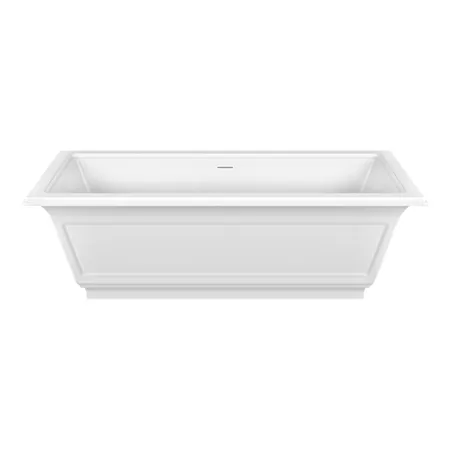 Gessi Eleganza Ванна отдельностоящая 180х85x55см, со сливом-переливом, цвет: матовый белый