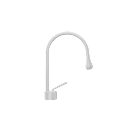 Gessi Goccia Смеситель для раковины на 1 отверстие, излив 174мм R=90, цвет: белый