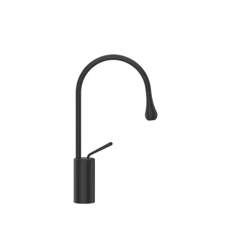 Gessi Goccia Смеситель для раковины на 1 отверстие, высокий, излив 174мм R=90, цвет: black XL