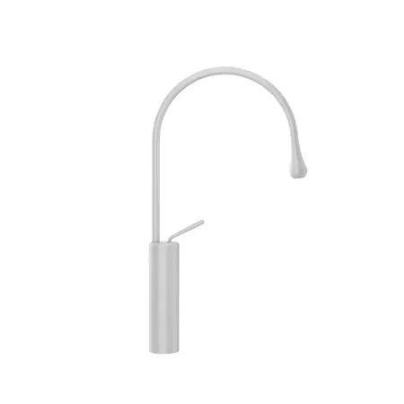 Gessi Goccia Смеситель для раковины на 1 отверстие, высокий, излив 244мм R=125, цвет: белый