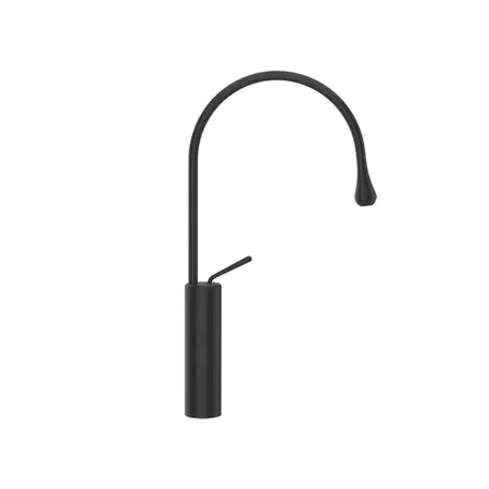 Gessi Goccia Смеситель для раковины на 1 отверстие, высокий, излив 244мм R=125, цвет: black XL