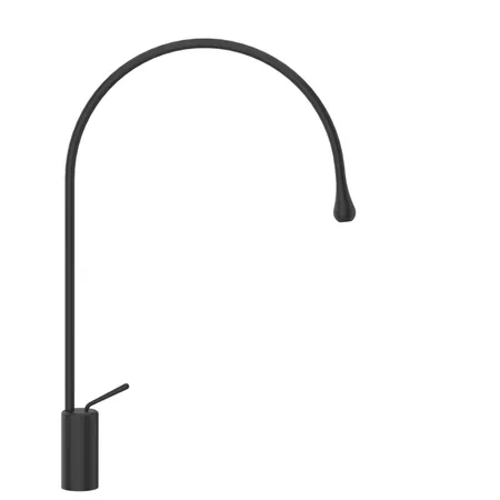 Gessi Goccia Смеситель для раковины на 1 отверстие, высокий, излив 387мм R=197, цвет: black XL