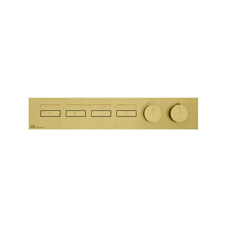 Gessi Hi-Fi Смеситель для душа, встраиваемый, термостатический, с включением до 4 источников одновременно (внешняя часть), цвет: Gold brushed Pvd