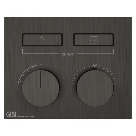 Gessi Hi-Fi Термостат для душа, с включением до 2 источников одновременно, внешняя часть, цвет: Black Metal Brushed PVD
