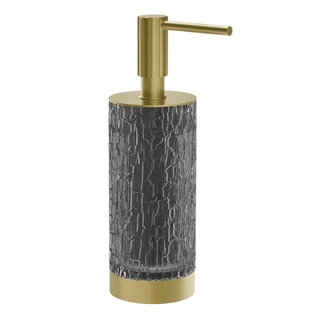 Gessi Incastri Дозатор для жидкого мыла, настольный, цвет: Brass Brushed PVD/Light Smoke