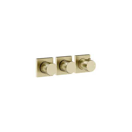 Gessi Incastri Смеситель для душа, настенный, термостатический, на 2 потока, цвет: Brass Brushed PVD