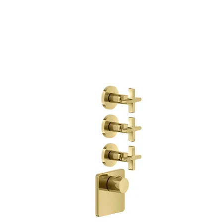 Gessi Inciso Смеситель для душа, термостатический, встраиваемый, резьба 3/4", внешняя часть, цвет: золото