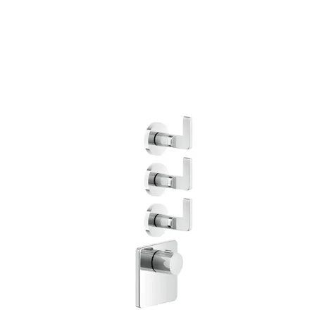 Gessi Inciso Встраиваемый термостатический смеситель на 3 источника, резьба 3/4", внешняя часть, цвет: хром