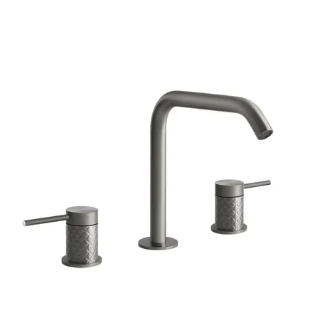 Gessi Intreccio Смеситель для раковины на 3 отверстия, без донного клапана, цвет: шлифованная сталь