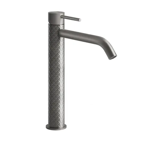 Gessi Intreccio  Смеситель для раковины высокий, без донного клапана, цвет: шлифованная сталь