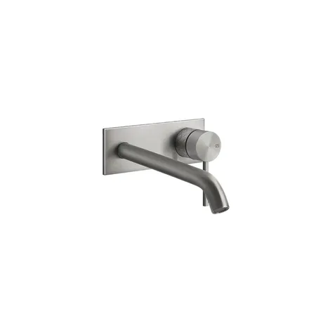 Gessi Intreccio Встраиваемый однорычажный смеситель с изливом, без донного клапана, внешняя часть, цвет: шлифованная сталь