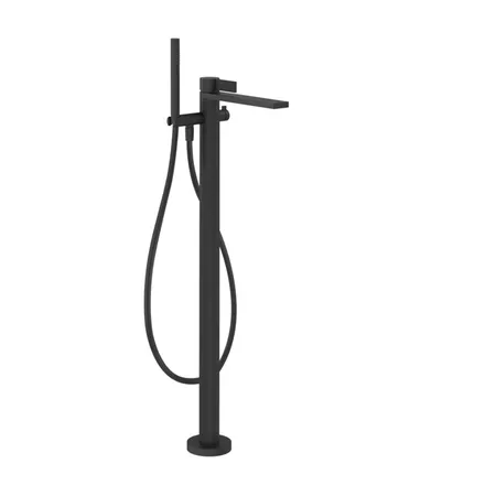 Gessi Inverso Diamantato Смеситель для ванны, напольный, с переключателем и ручным душем, цвет: Matte Black
