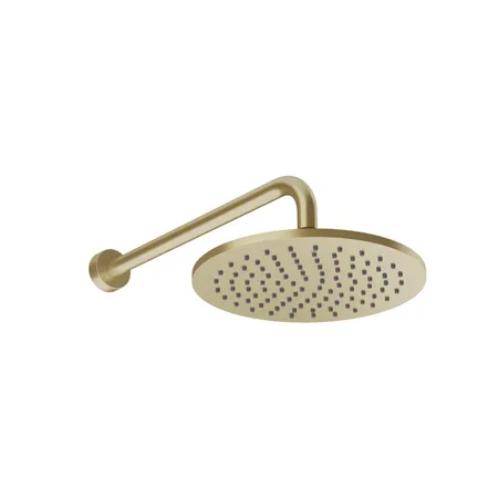 Gessi Origini Верхний душ 25см., с кронштейном, настенный ,защитой от известкового налета, цвет: Brushed Brass PVD