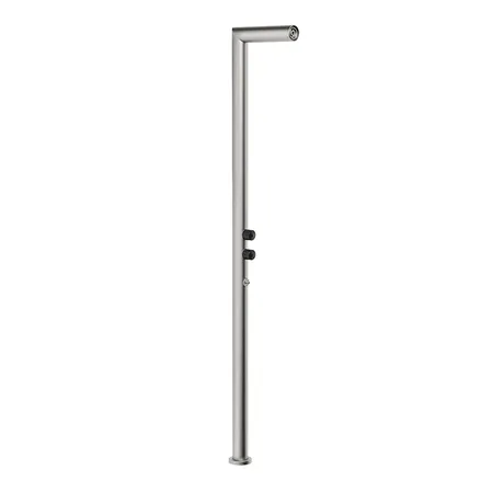 Gessi Outdoor Душевая стойка, для установки на улице, напольная, на 2 выход, без ручки и верхнего душа, цвет: Steel Brushed