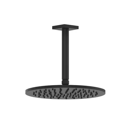 Gessi Rilievo Потолочная душевая головка шарнирная на 1/2", Ø250мм, длина изгот. под заказ (105 - 1855мм), цвет: nero XL